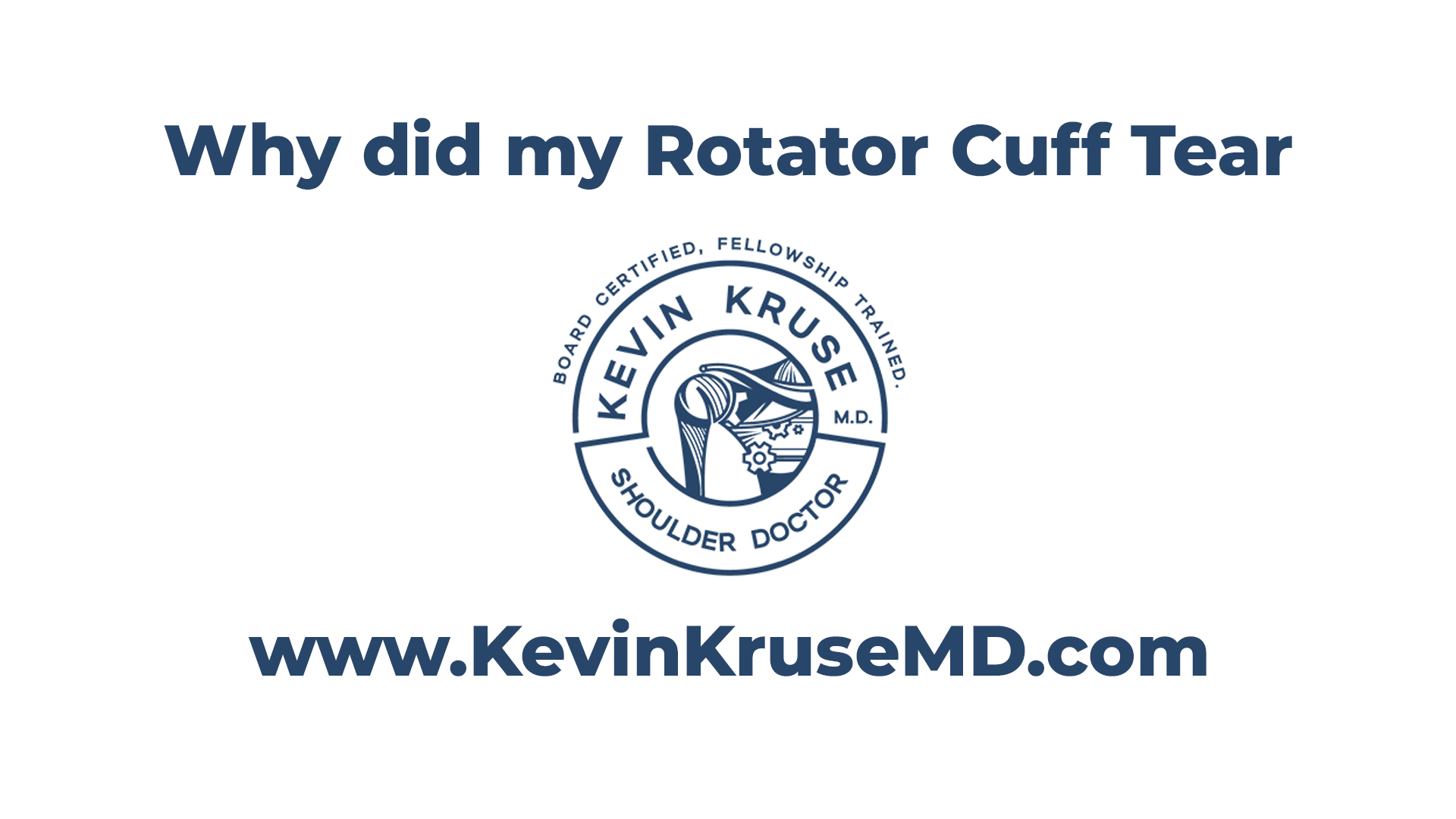 Video Why did my rotator cuff tear? Dr. Kevin Kruse