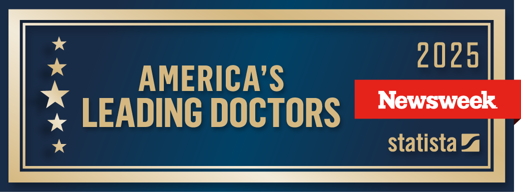 Newsweek America's Leading Doctors 2025 award badge for Shoulder Surgery